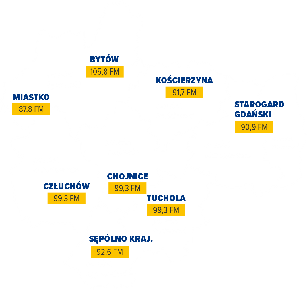 Mapa zasięgu radia Weekend FM